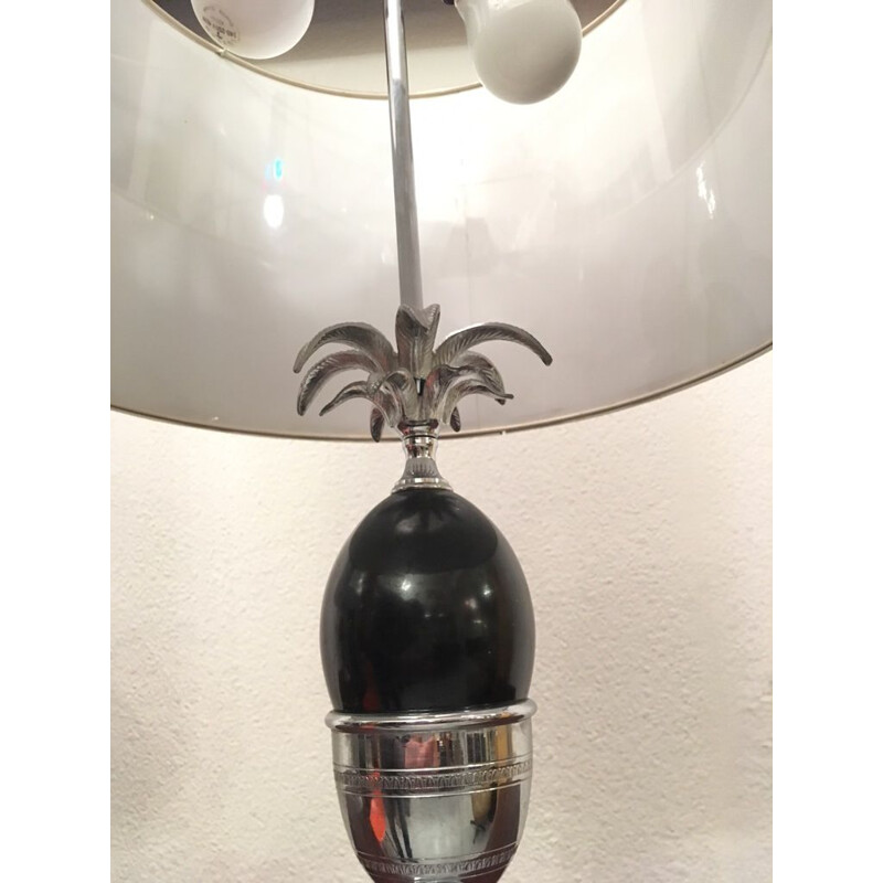 Pareja de lámparas francesas vintage de metal cromado y plástico, 1970