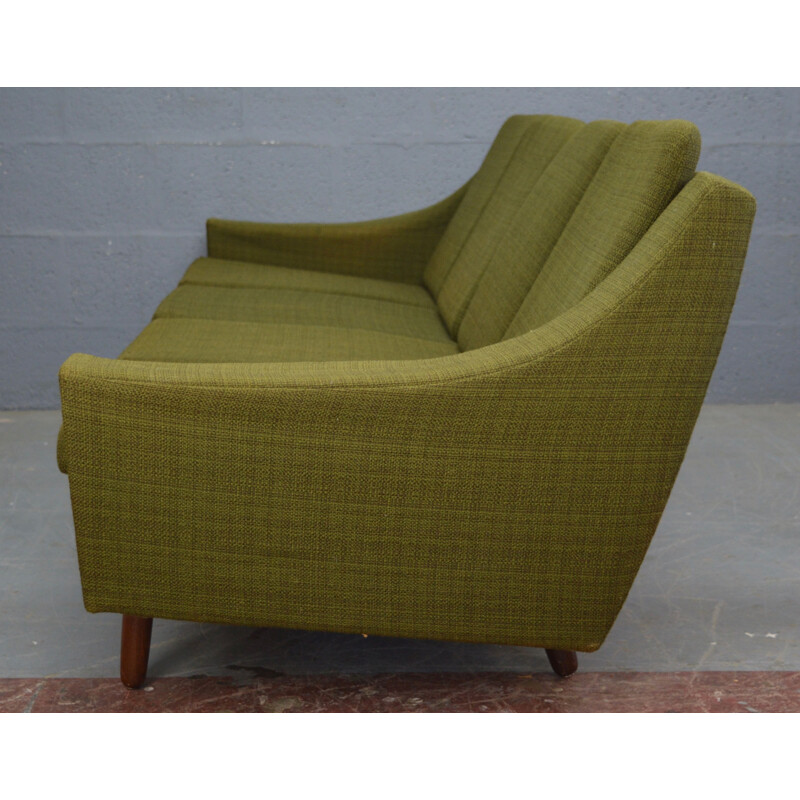 Vintage danish sofa in green fabric and rosewood 1960