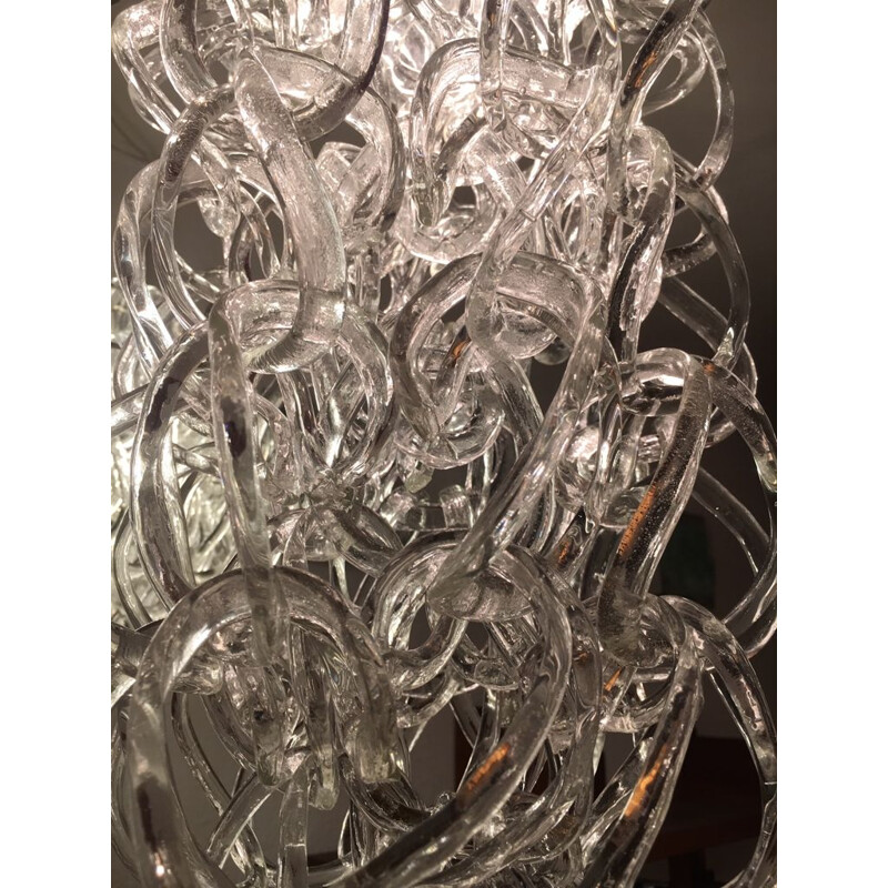 Lustre vintage Giogali pour Vistosi en verre de murano 1960