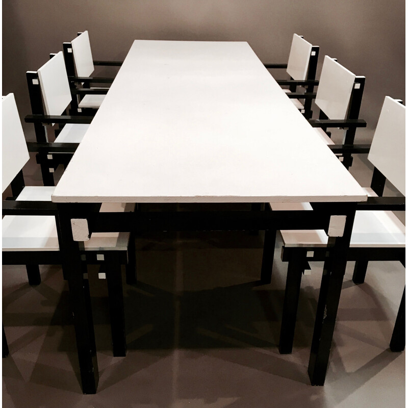 Vintage set of its dining table and its 6 dining chairs,1960