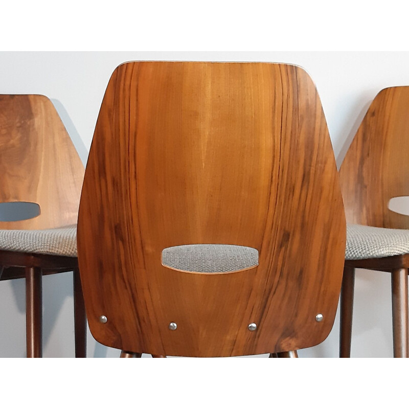 Set of 8 vintage dining chairs by Frantisek Jirak for TATRA,1960