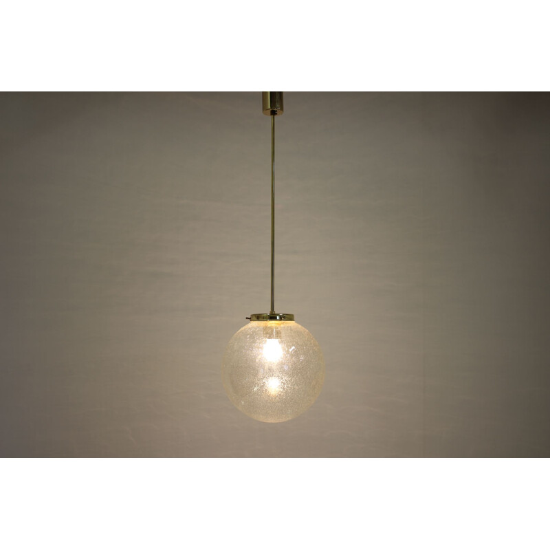 Set of 6 vintage pendant light in brass,1980