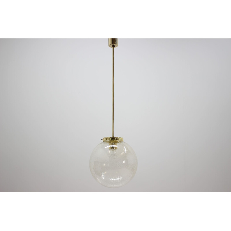 Set of 6 vintage pendant light in brass,1980