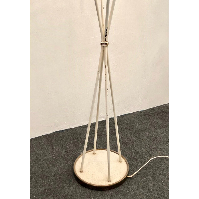 Vintage 4 branches floor lamp by René Mathieu for La Maison Lunel,1950