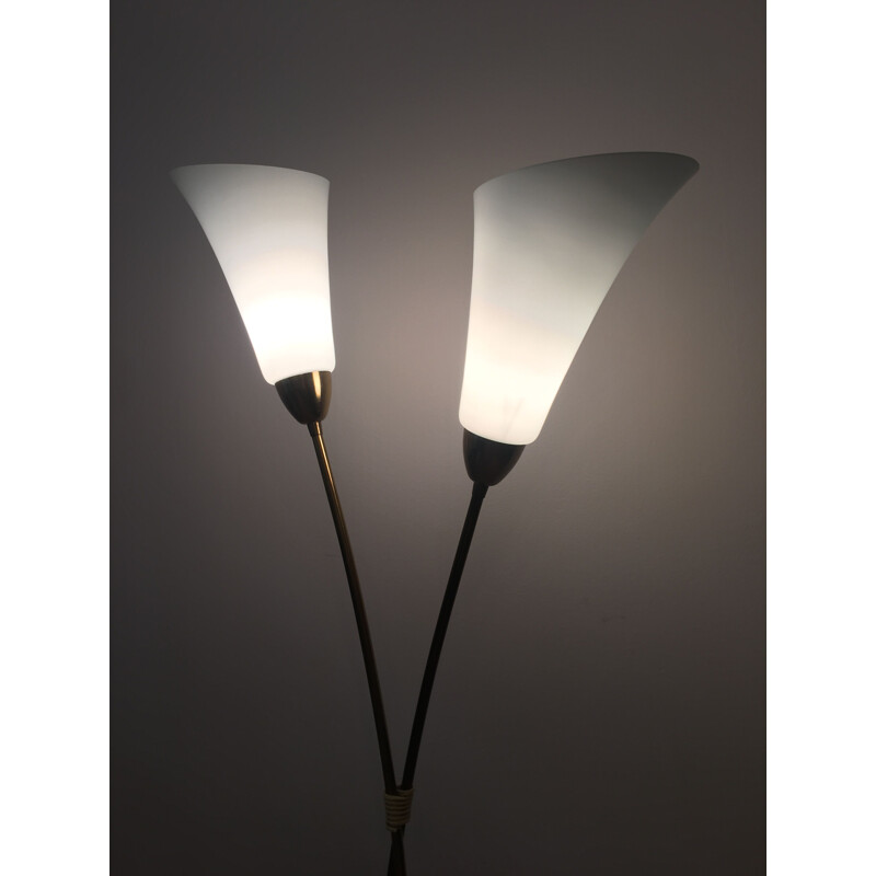 Vintage floor lamp "flower" in white by Zukov, Czechoslovakia 1960