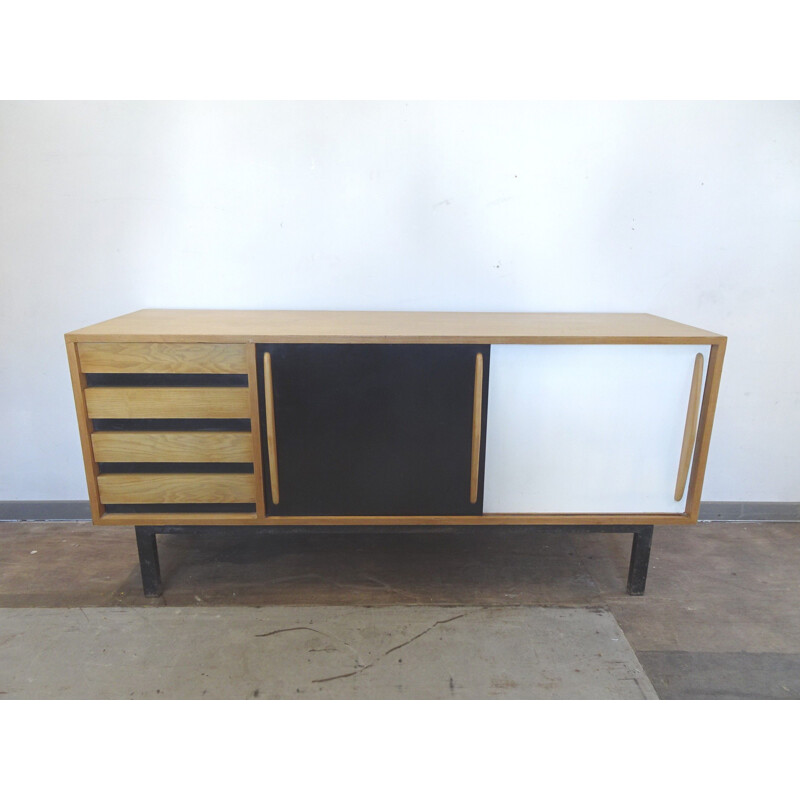 Vintage ash veneer sideboard by Charlotte Perriand,1950