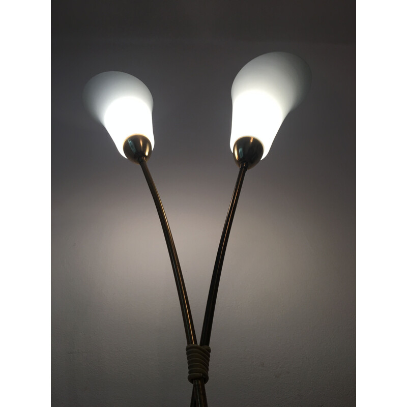 Vintage floor lamp "flower" in white by Zukov, Czechoslovakia 1960