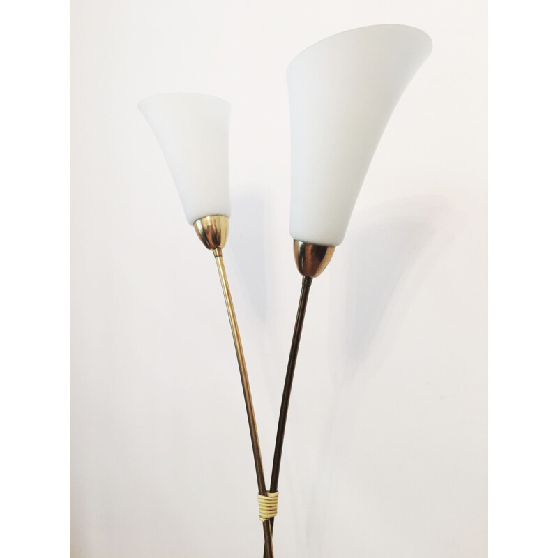 Vintage floor lamp "flower" in white by Zukov, Czechoslovakia 1960