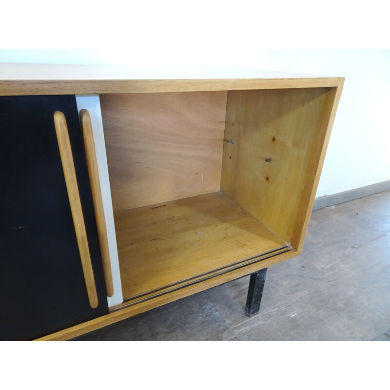 Vintage ash veneer sideboard by Charlotte Perriand,1950