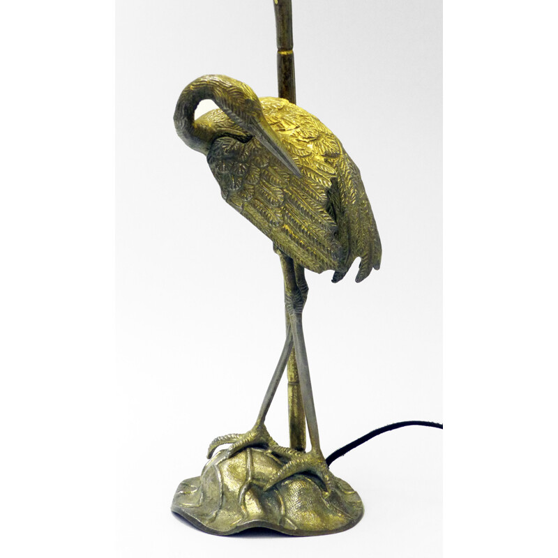 Vintage table lamp on the heron my Maison Baguès,1970