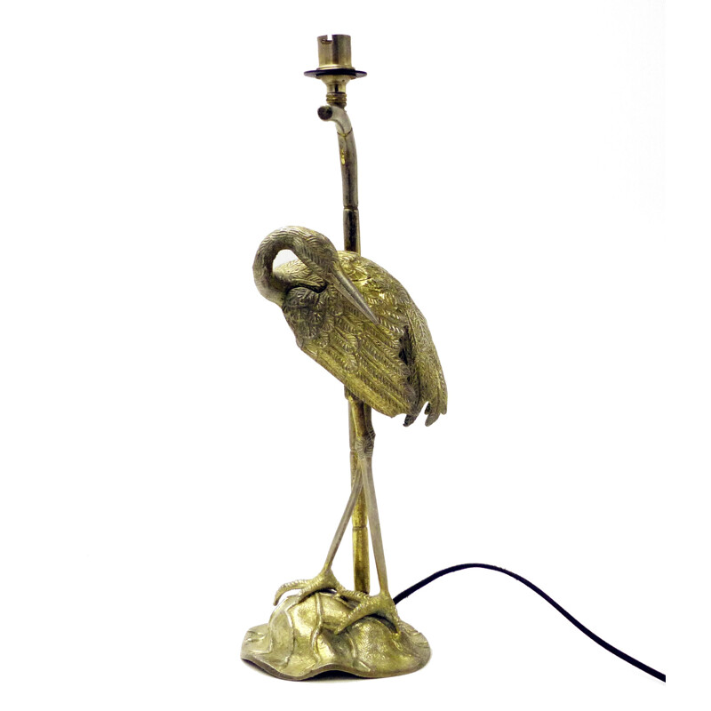 Vintage table lamp on the heron my Maison Baguès,1970