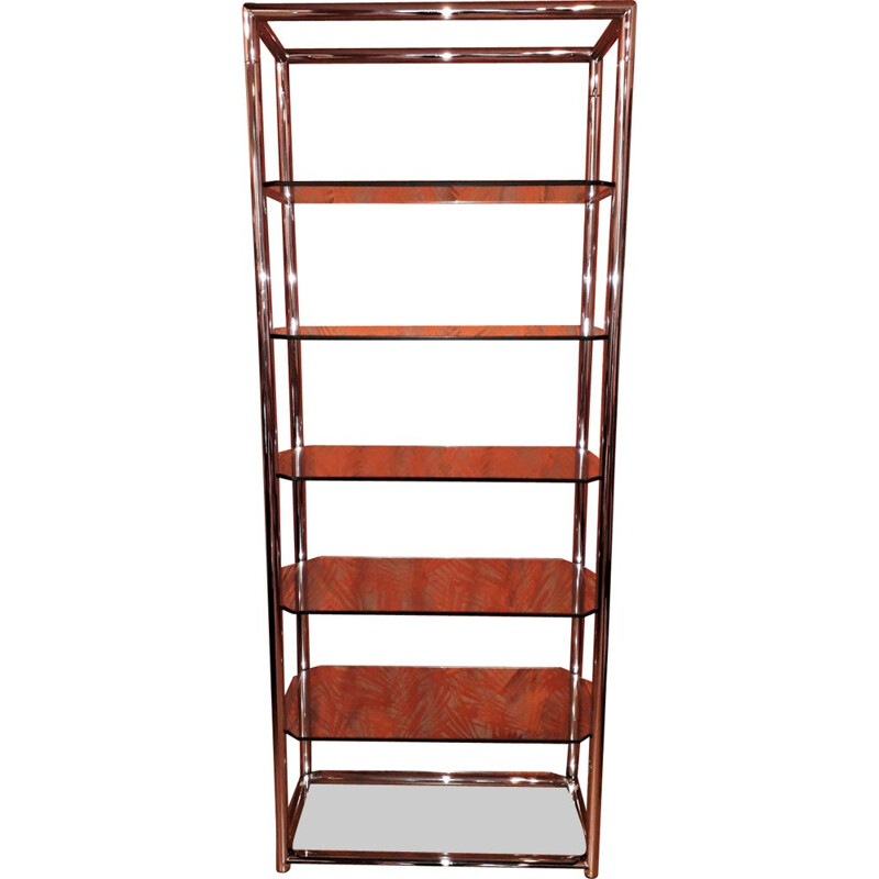 Vintage bookcase in chrome 1970s 