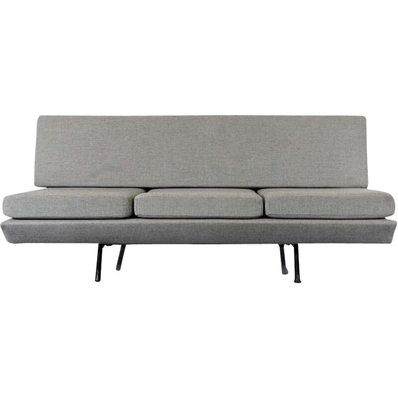 Vintage Sleep-O-Matic sofa for Arflex in gray fabric and metal 1950