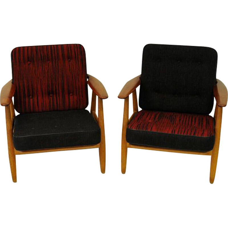 Pair of Cigar armchairs by Hans J. Wegner for Getama