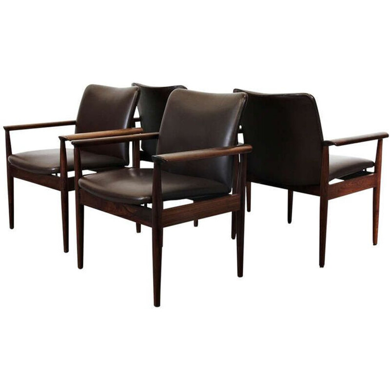 Set of 4 teak armchairs by Finn Juhl, model 209