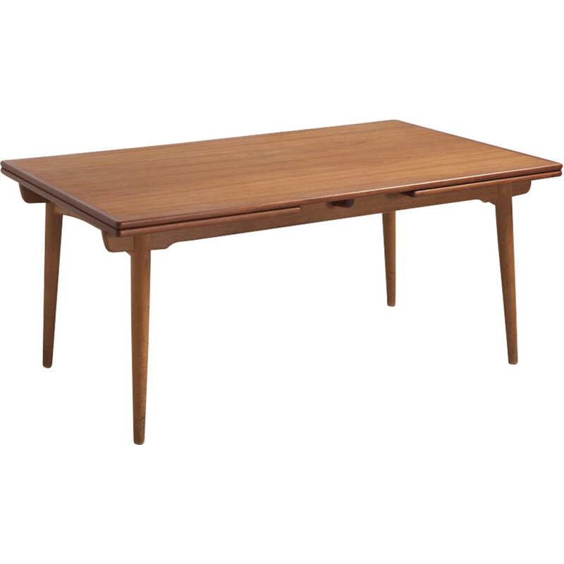 Vintage danish AT 312 table for Andreas Tuck in teak and oak 1950