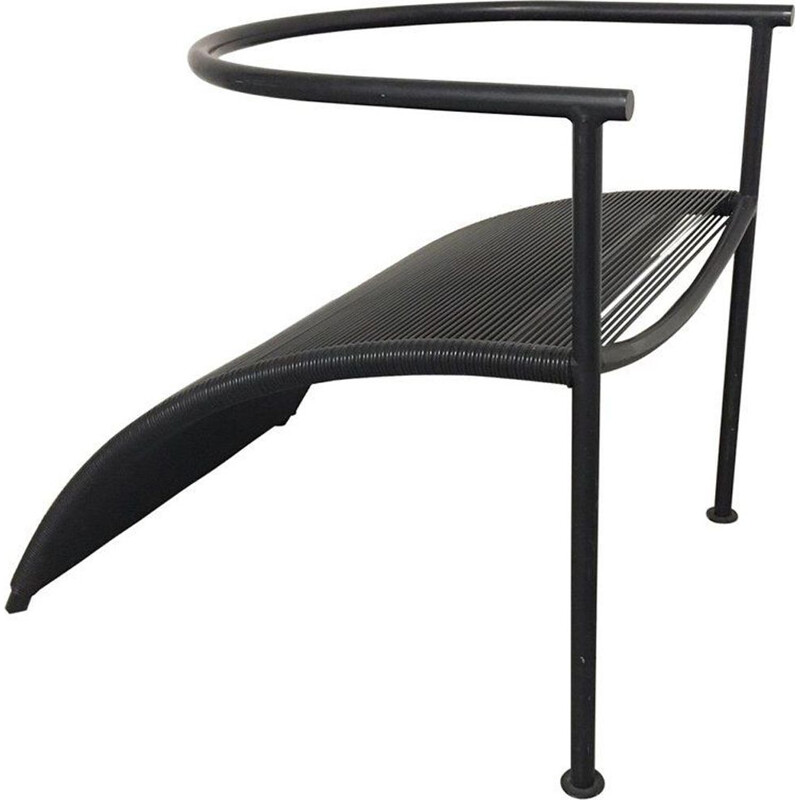 Vintage Pat Conley chair by Philippe Starck for XO in black steel 1980