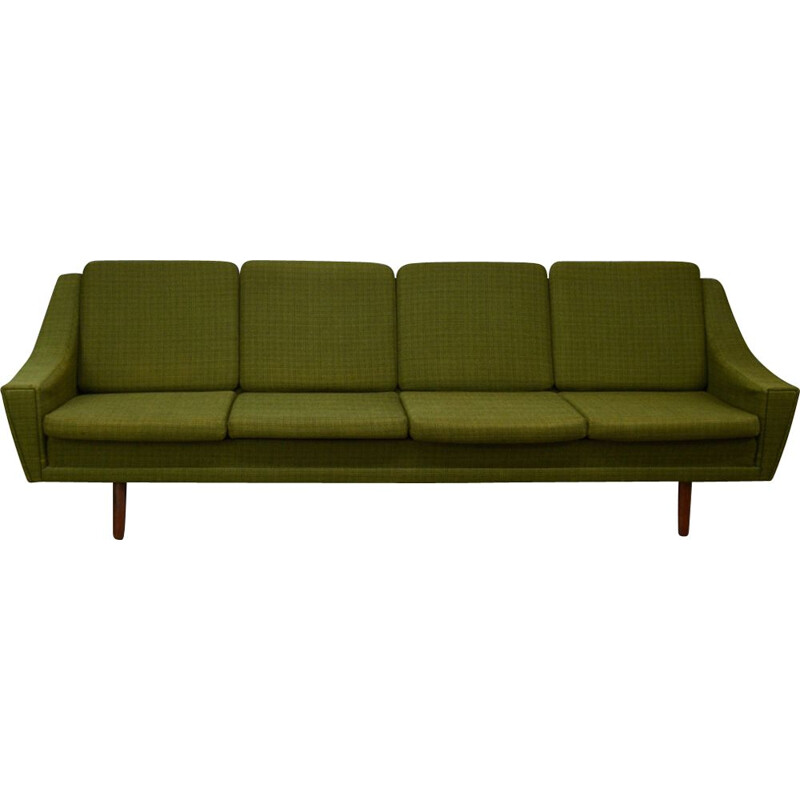 Vintage danish sofa in green fabric and rosewood 1960