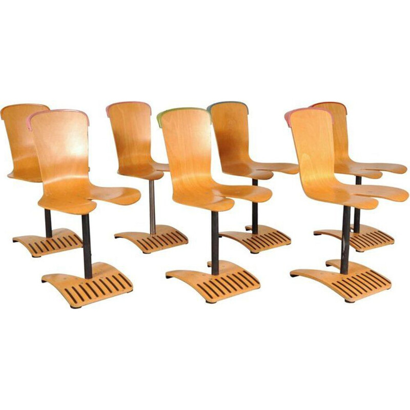 Set of 7 vintage chairs by Ruud Jan Kokke