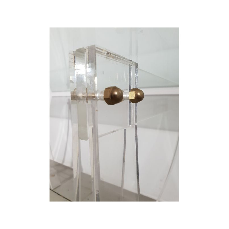 Bureau vintage en verre securit et plexiglas