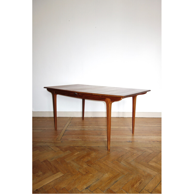 Table vintage scandinave extensible en teck 1960