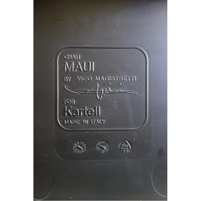 Chaise vintage Maui pour Kartell en acier chromé et polypropylène noir 1990