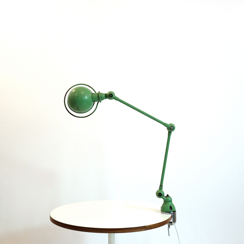 Vintage lamp Jieldé two arms green Jean-Louis Domecq, 1950-1970