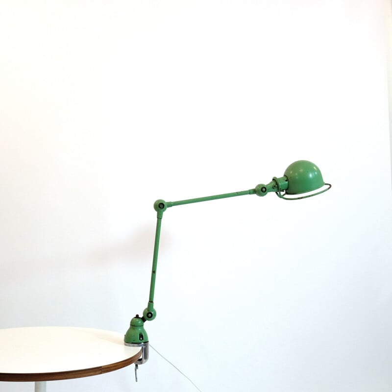 Vintage lamp Jieldé two arms green Jean-Louis Domecq, 1950-1970