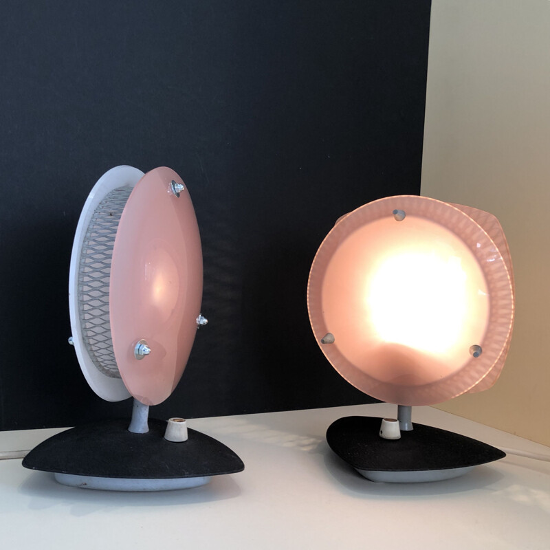 Pair of vintage table lamps modernist Italy 1960s