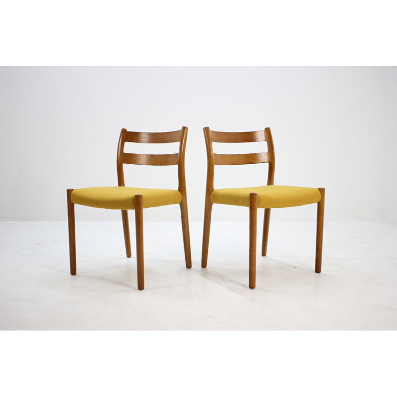 Set of 6 vintage dining chairs in oak n 84 by N.O. Møller 1960