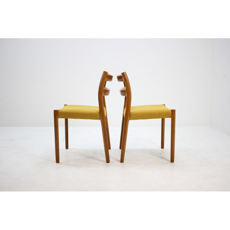 Set of 6 vintage dining chairs in oak n 84 by N.O. Møller 1960