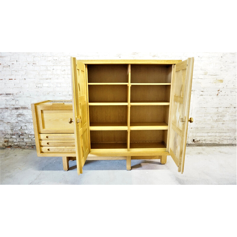 Vintage highboard in oak by Guillerme and Chambron vintage