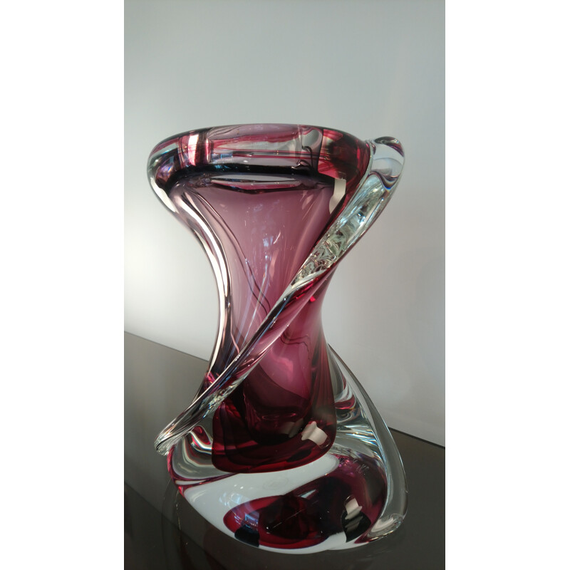 Vase vintage en verre de Murano par Walter Furlan pour Bisanzio