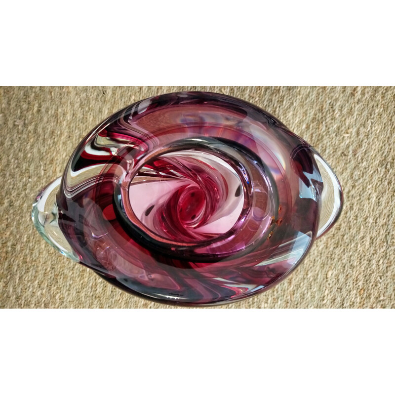 Vase vintage en verre de Murano par Walter Furlan pour Bisanzio