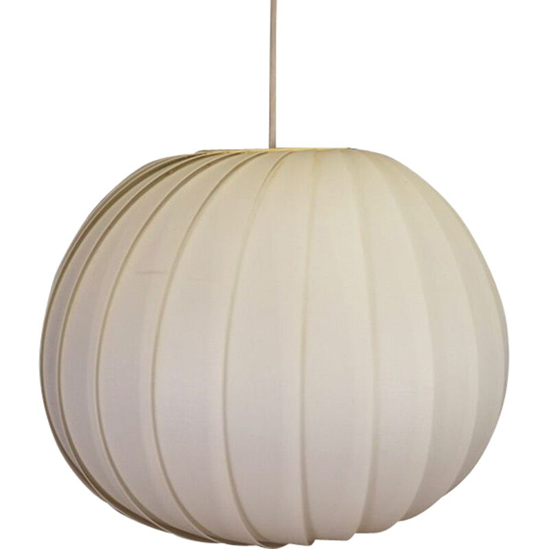 Vintage danish hanging lamp in white plastic 1970