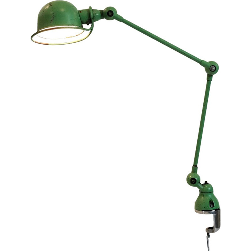 Vintage lamp Jieldé two arms green Jean-Louis Domecq, 1950-1970