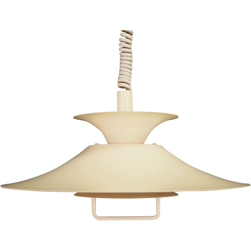 Vintage hanging lamp ecru Danish design 1960-70s