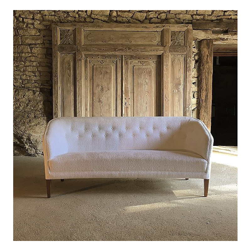 Vintage white sofa by Ludvig Pontoppidan