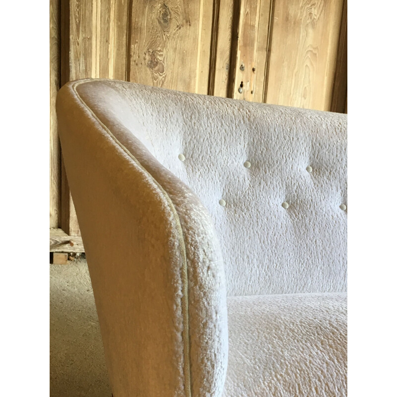 Weißes Vintage-Sofa von Ludvig Pontoppidan