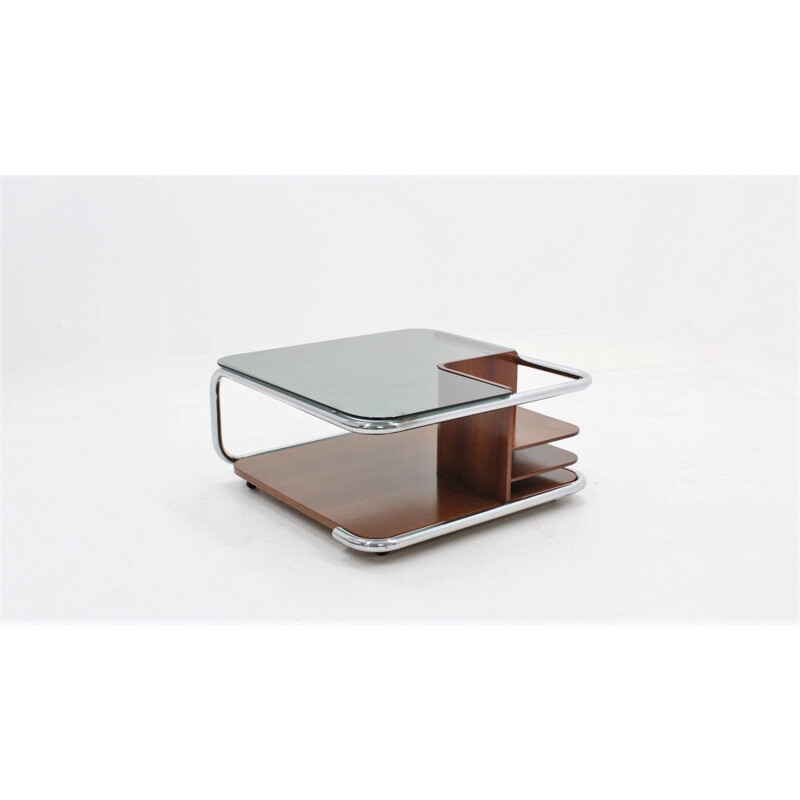 Italian swiveling coffee table with bar