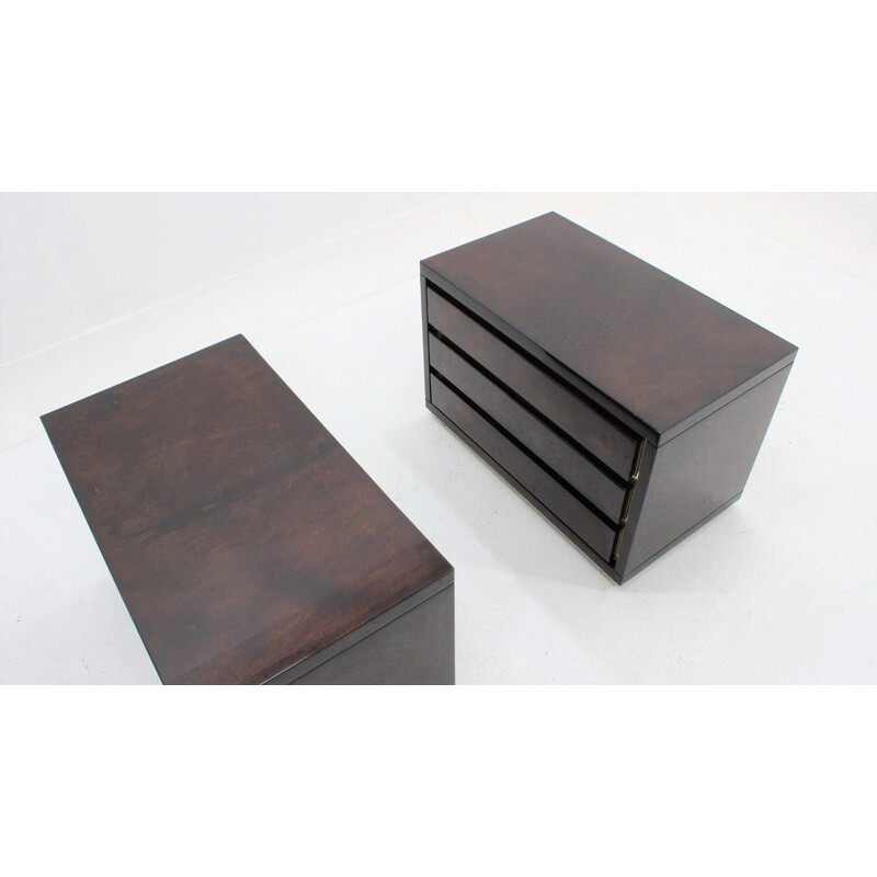 Pair of parchment nightstands by Aldo Tura 