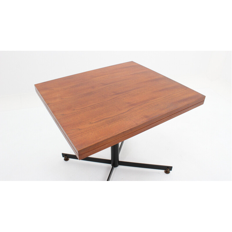 Vintage dining table in teak extendible by Galimberti 1950s