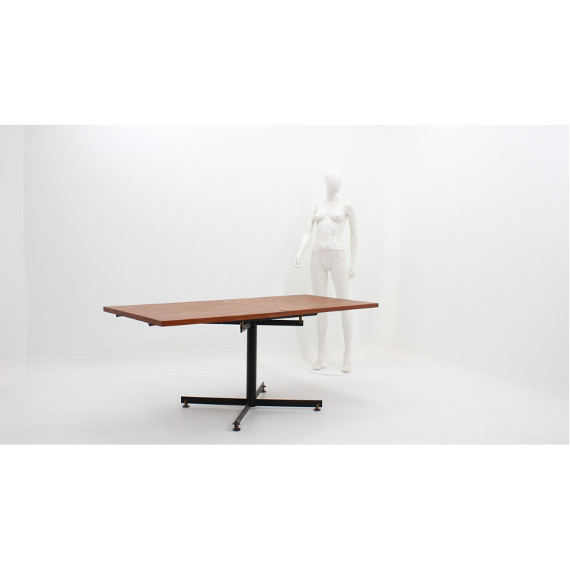 Vintage dining table in teak extendible by Galimberti 1950s