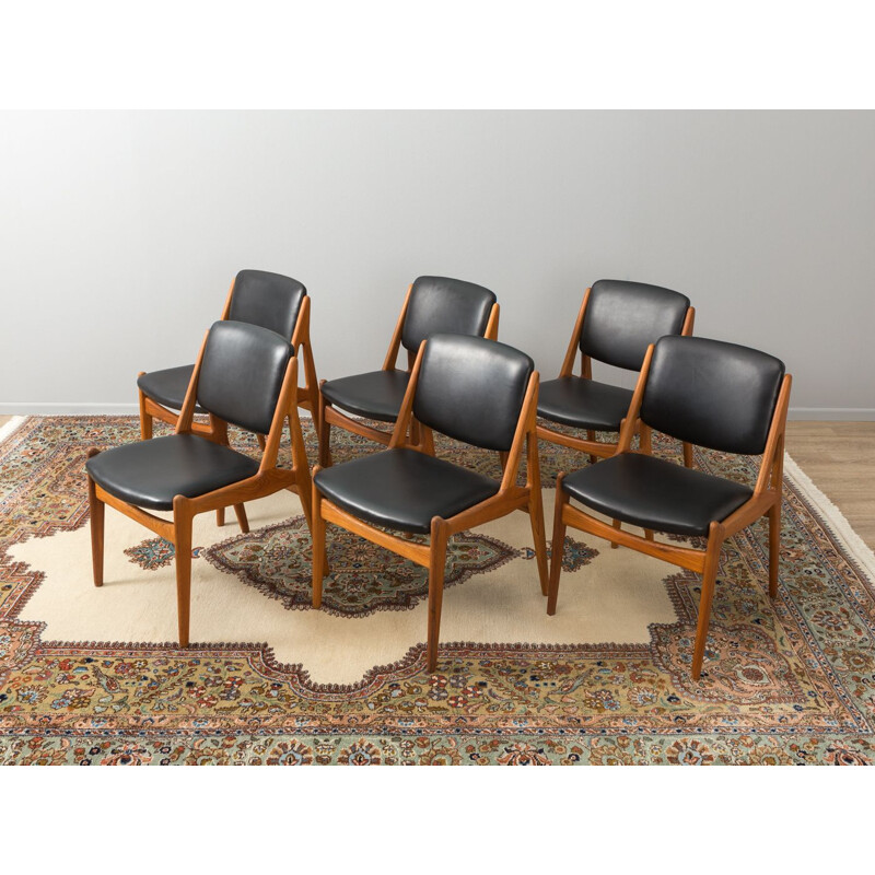 Ensemble de 6 chaises vintage Ella par Arne Vodder pour Vamo, Danemark années 1960