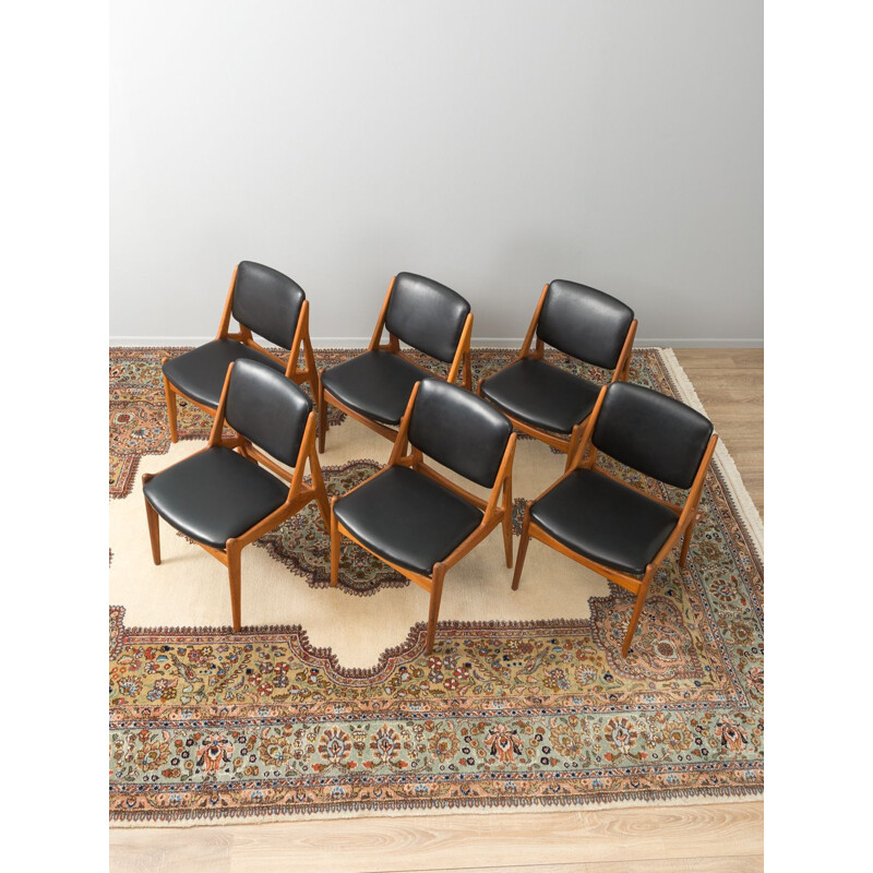 Ensemble de 6 chaises vintage Ella par Arne Vodder pour Vamo, Danemark années 1960