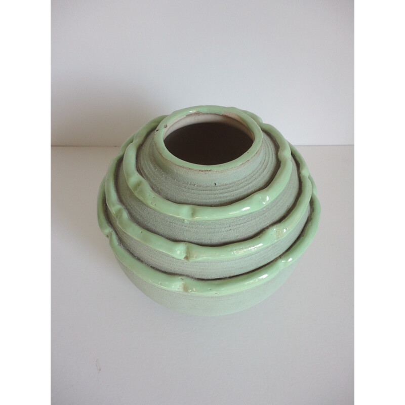 Vase en céramique verte, Luc LANEL - 1940