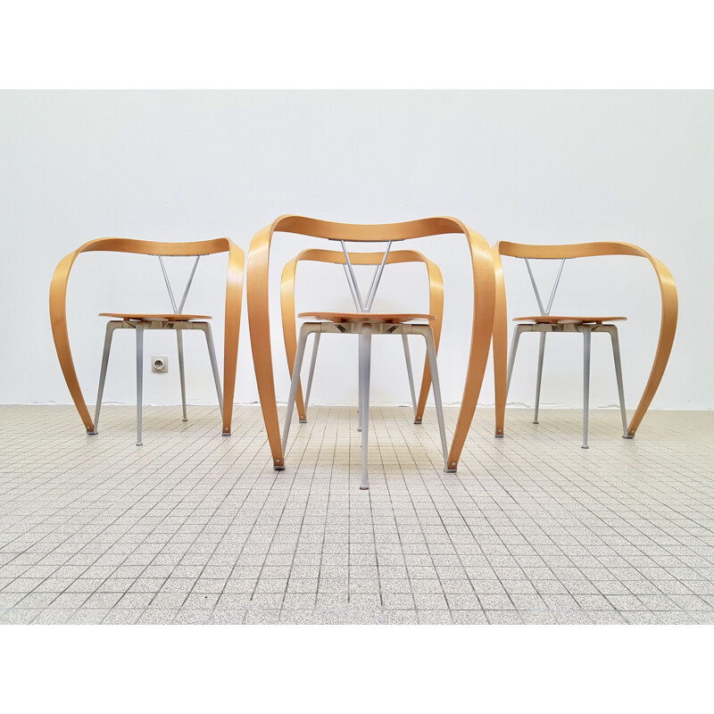 Set of 4 vintage Cassina Revers dining chairs