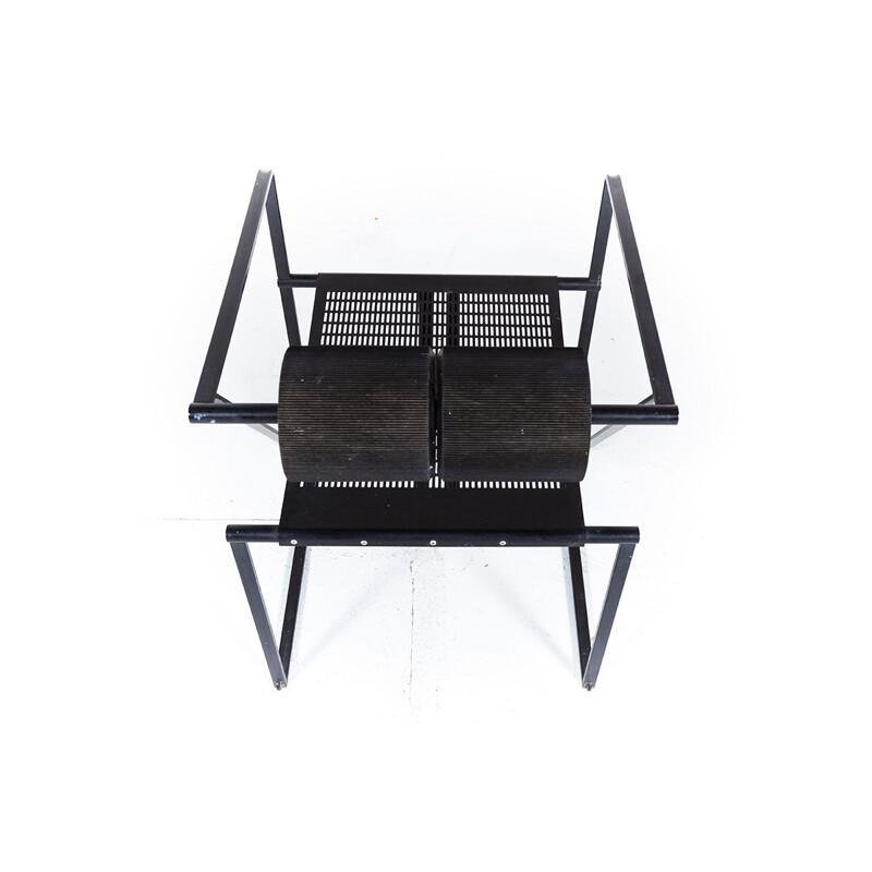 Set of 3 vintage seconda 602 armchairs by Mario Botta for Alias