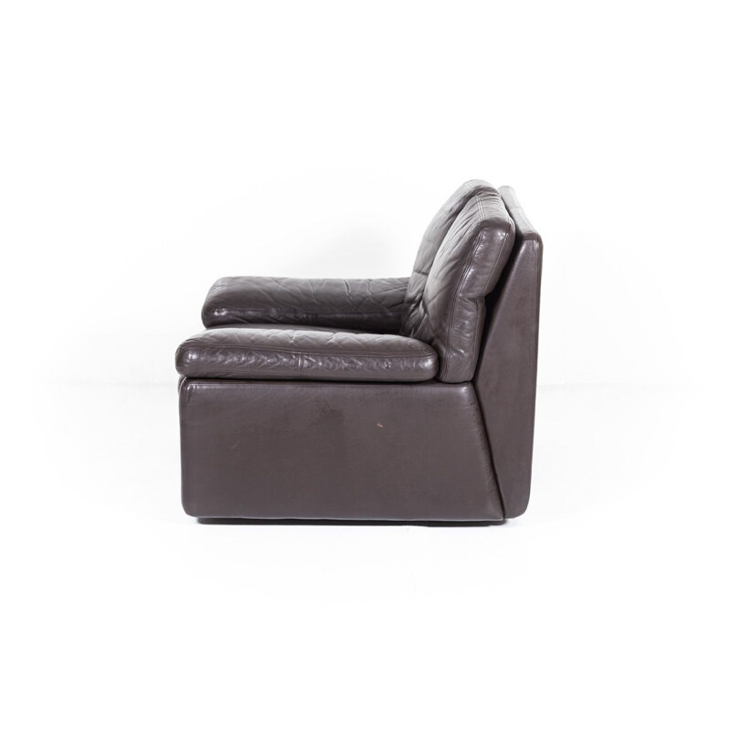 Vintage Italian leather Bonheur lounge chair by Titiana Ammannati & Giampiero Vitelli for Brunati