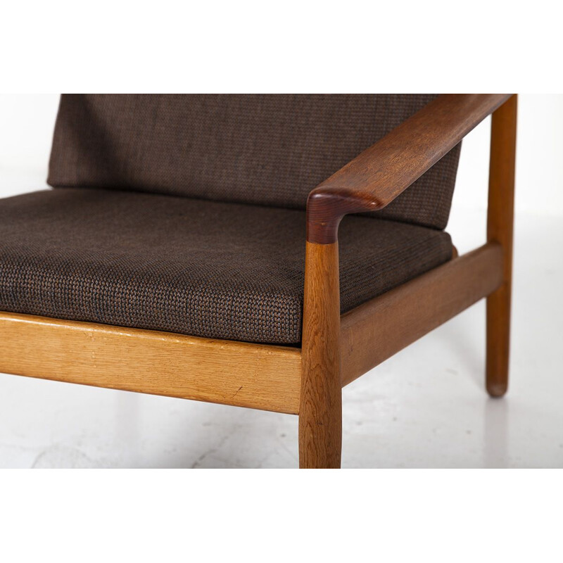 Vintage scandinavian armchair for Bovenkamp in oak and teak 1960